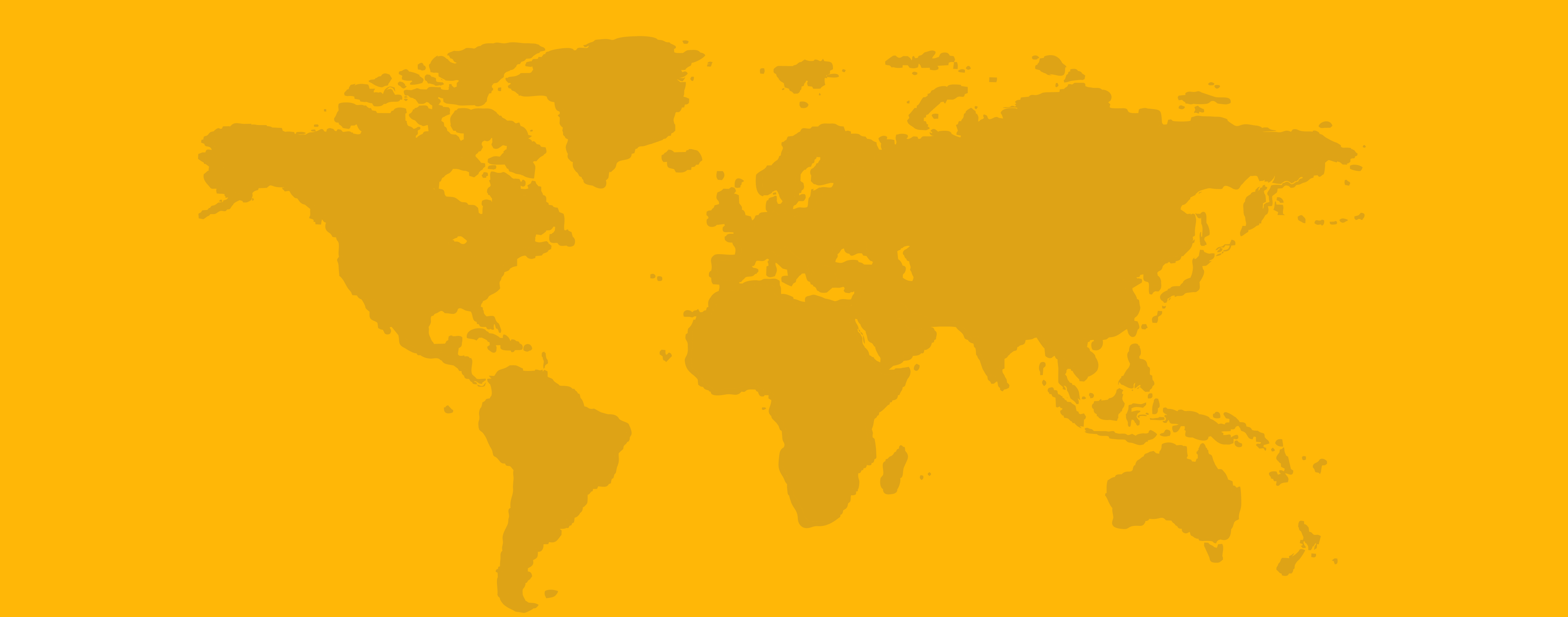 Silhouette map of the world on an orange background